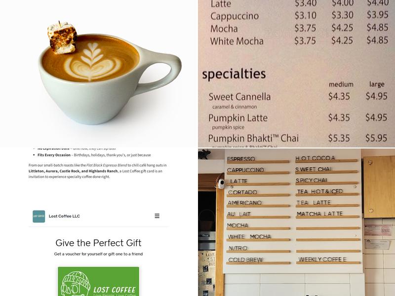 Lost Coffee Menu
