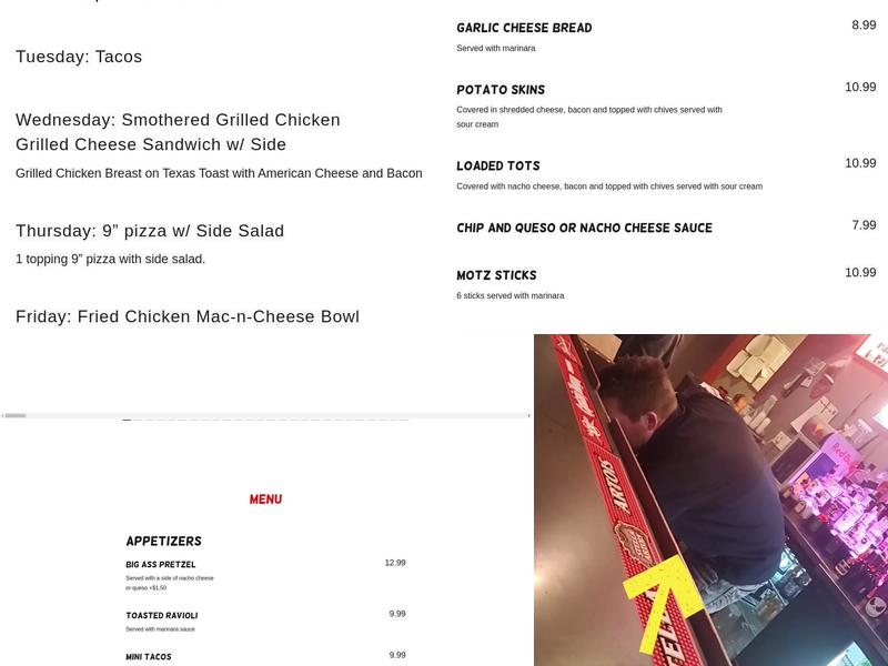 Redbirds Sports Bar and Grill Menu