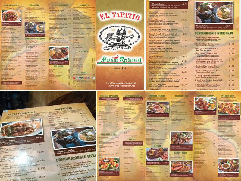 El Tapatio Menu