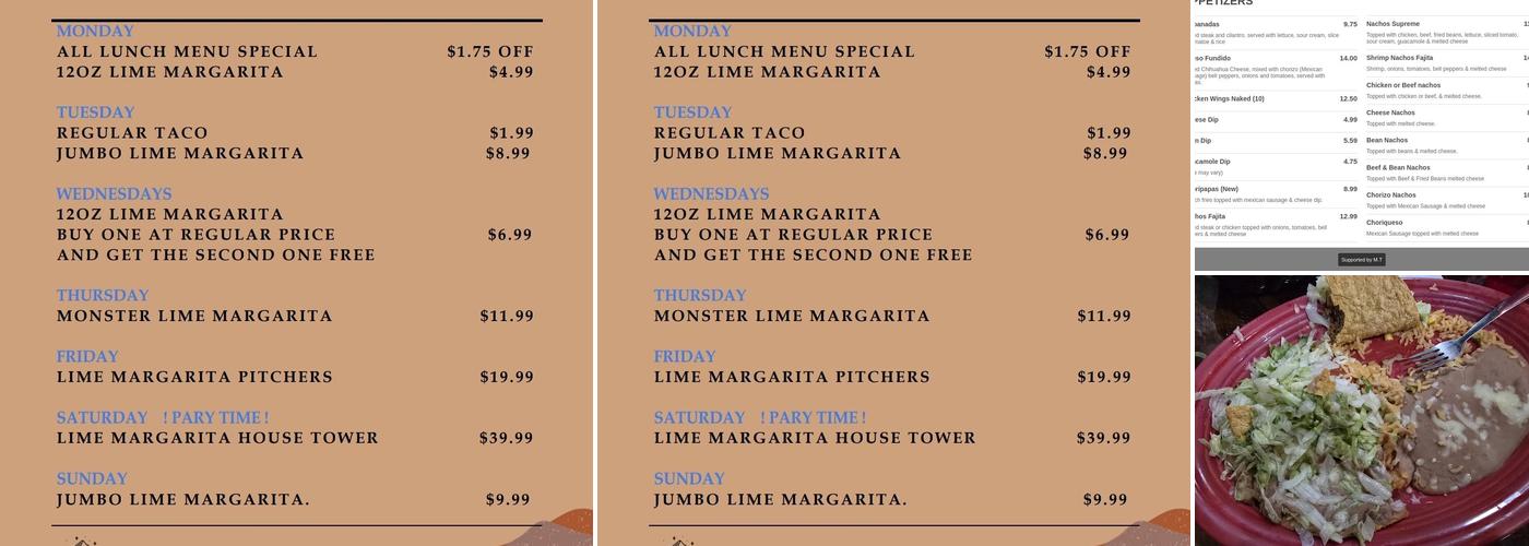 El Agave Menu