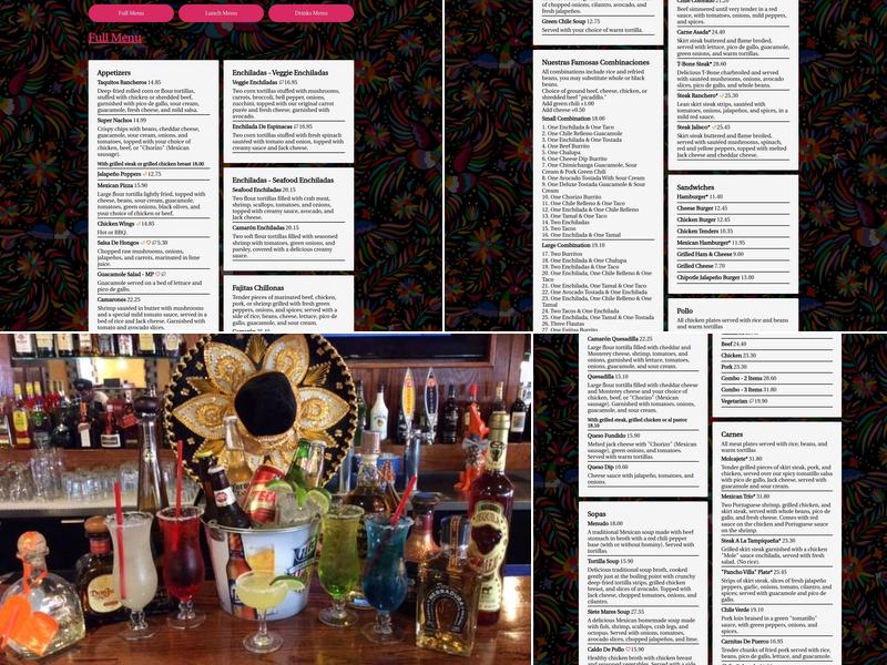 3 Margaritas Southlands Menu