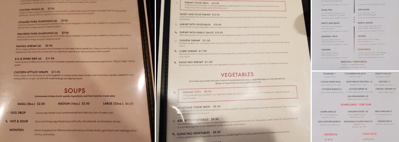 Shanghai Garden Menu