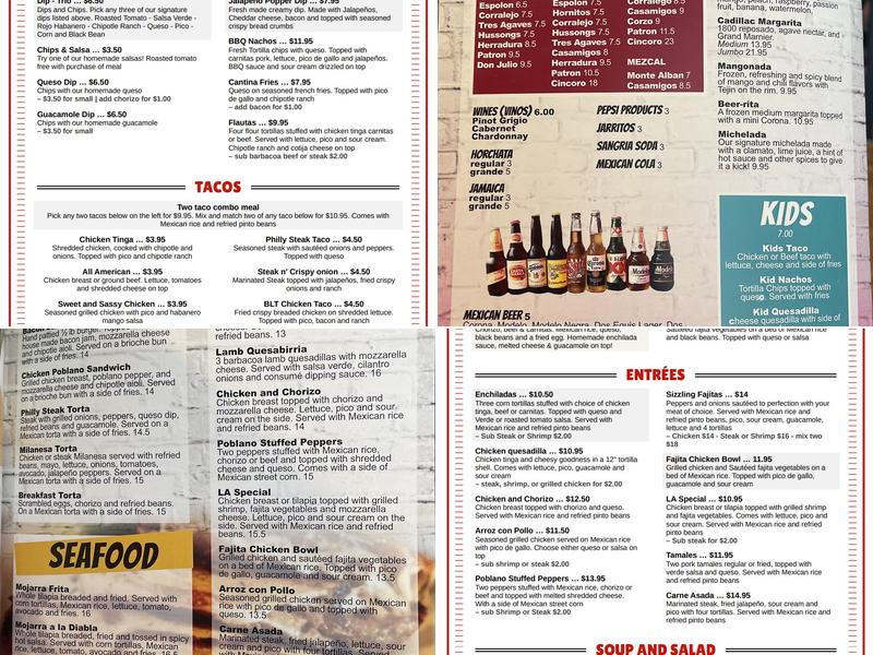 LA Taco Cantina Menu