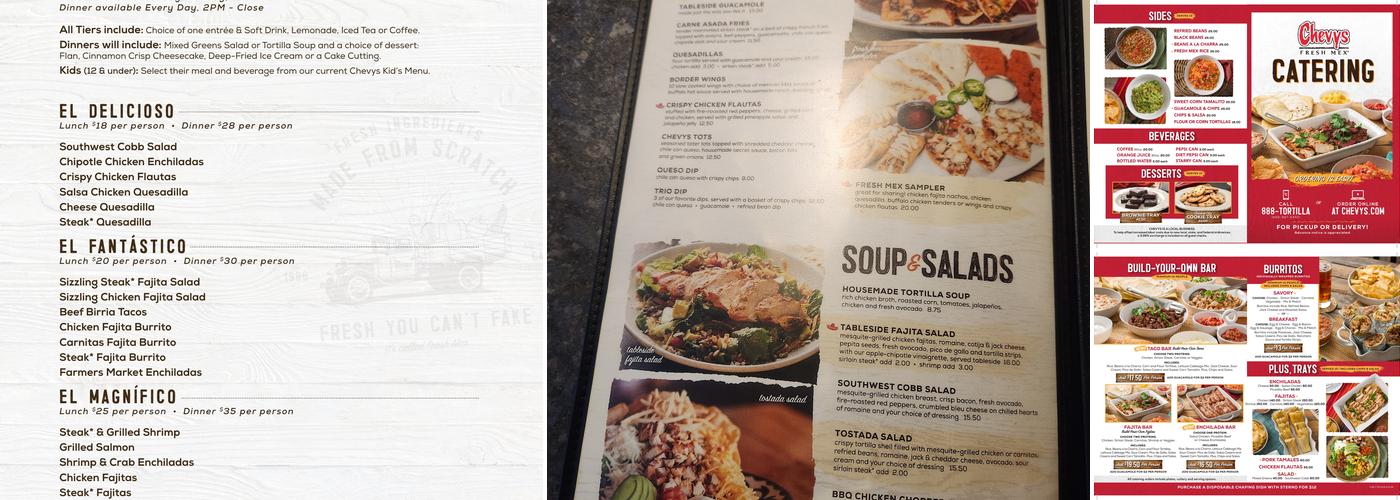 Chevys Menu