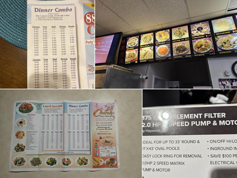 88 China Menu