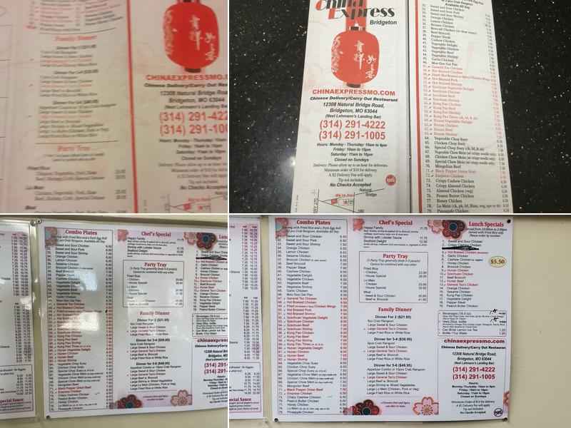 Bridgeton China Express Menu