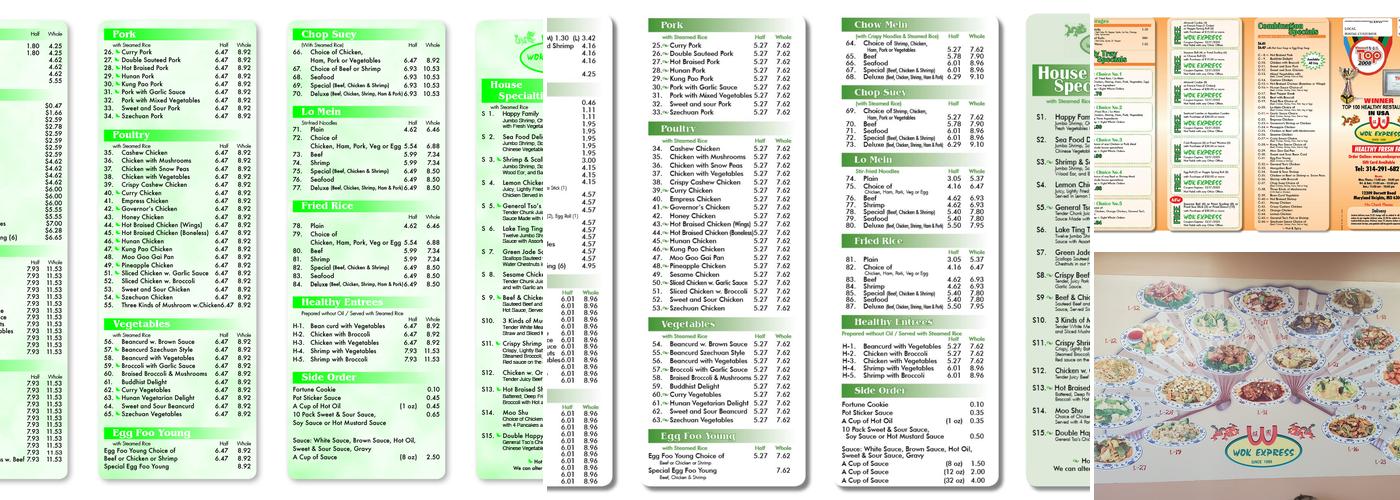 Wok Express Menu