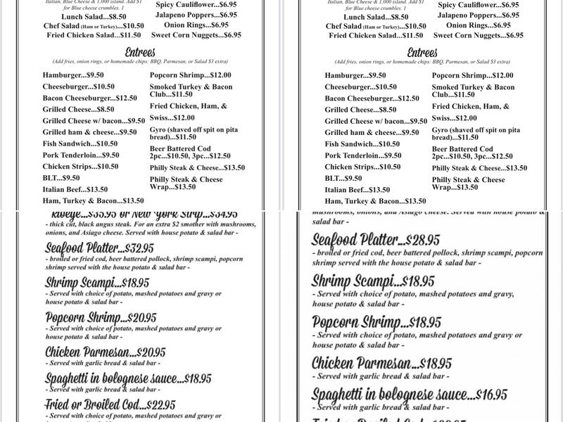 Rolando's Supper Club Menu