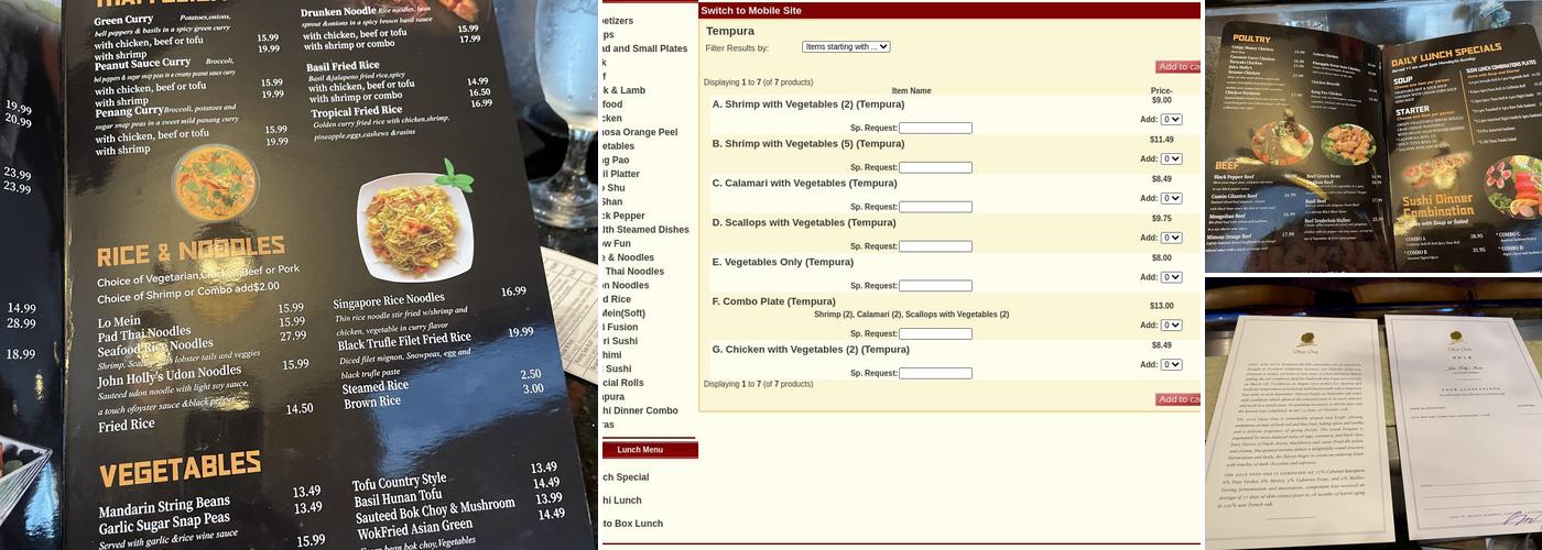 John Holly's Asian Bistro(Downing) Menu