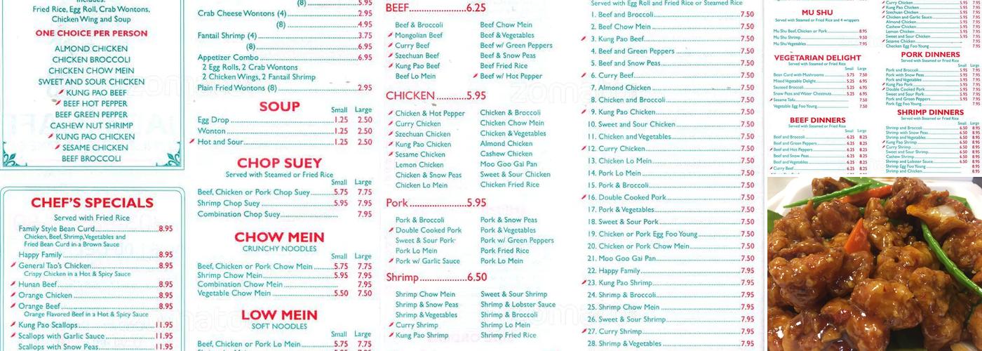 Jade Cafe Menu