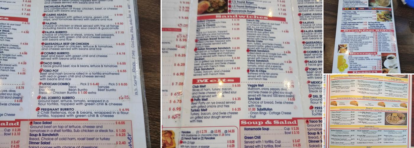 Louis' Diner Menu