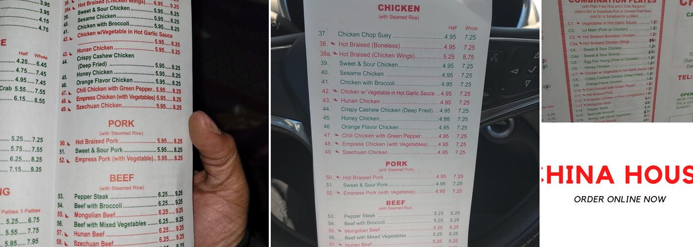 China House Menu