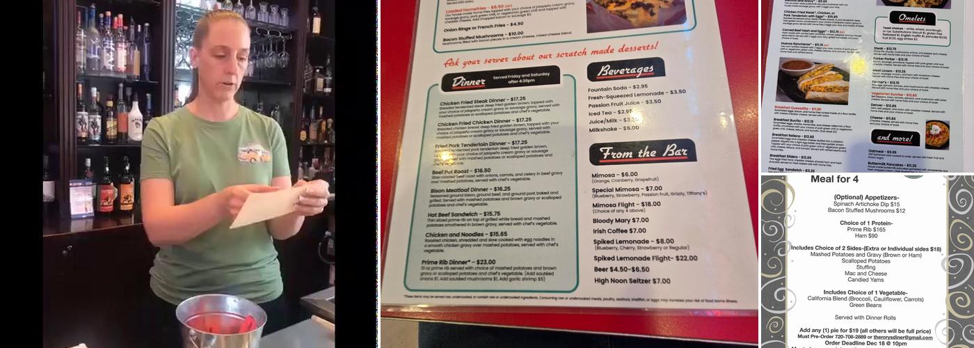 Rory's Diner Menu