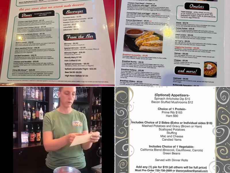 Rory's Diner Menu