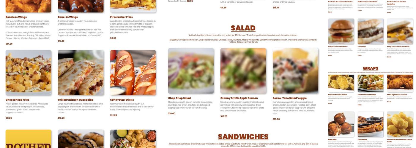 Brothers Bar & Grill Menu