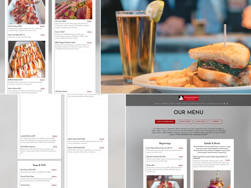 Metropolitan Bar & Grill Menu