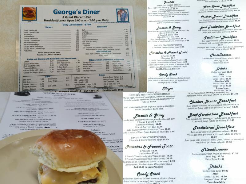 George's Diner Menu