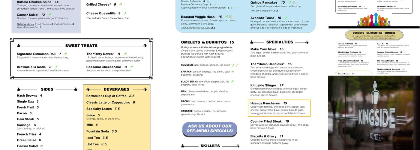 Kingside Diner (CWE) Menu