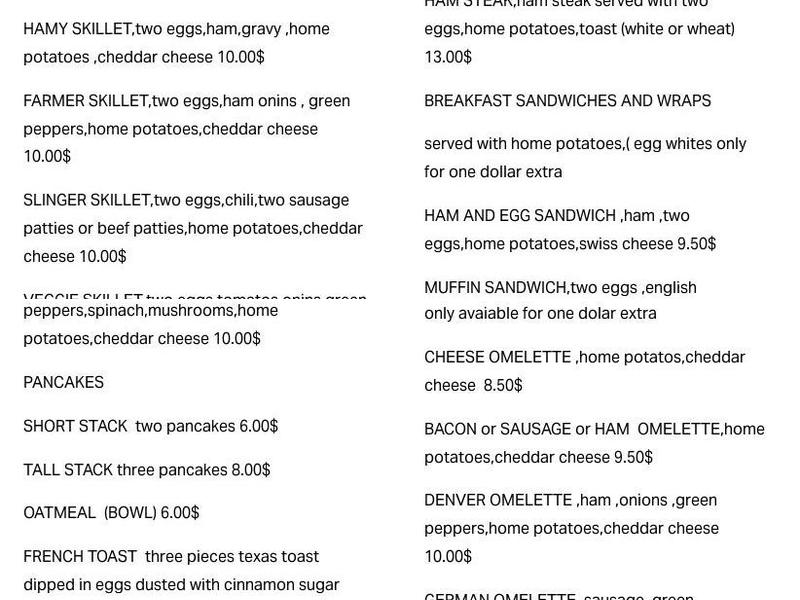 Affton Diner Menu