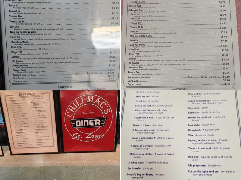 Chili Mac's Diner Menu