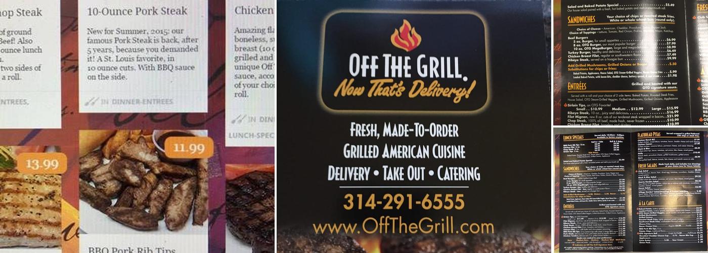 Off The Grill Menu