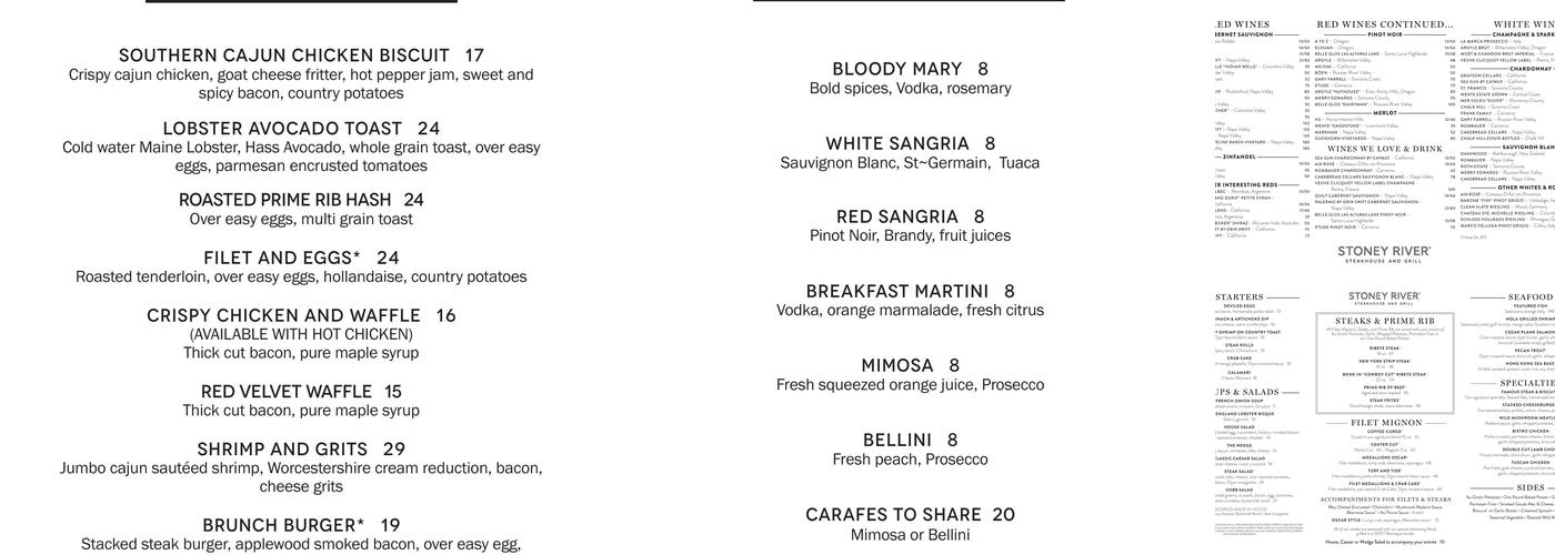 Stoney River Steakhouse and Grill Menu