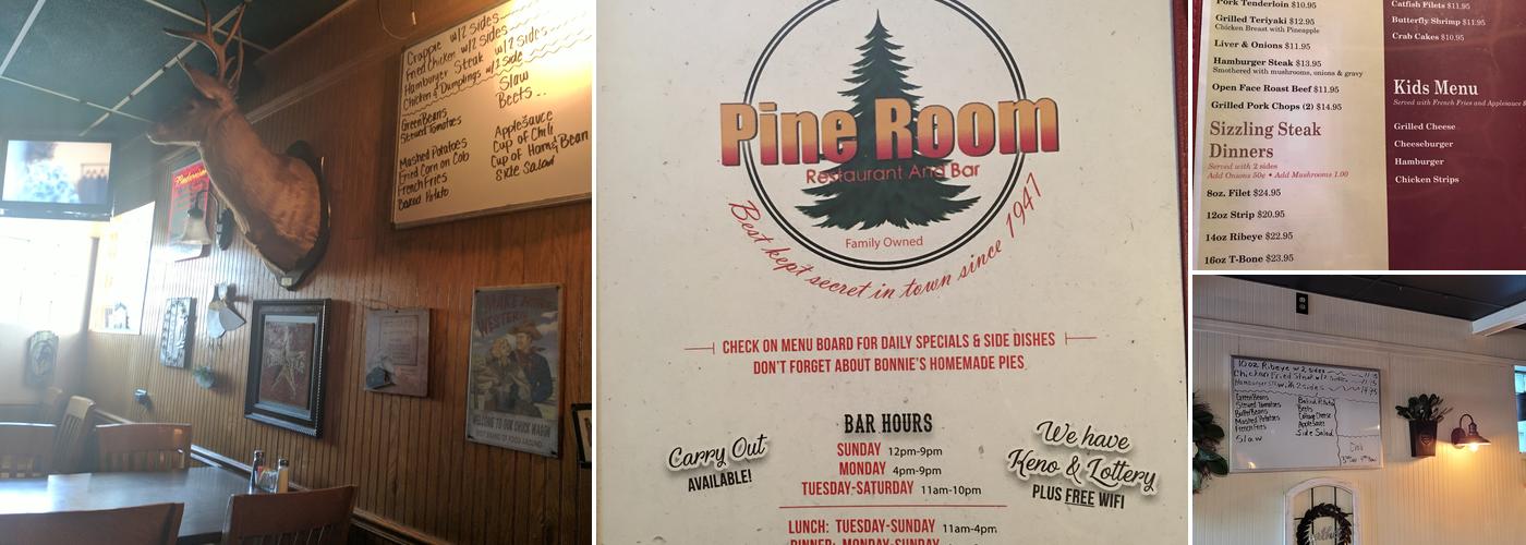 The Pine Room Menu