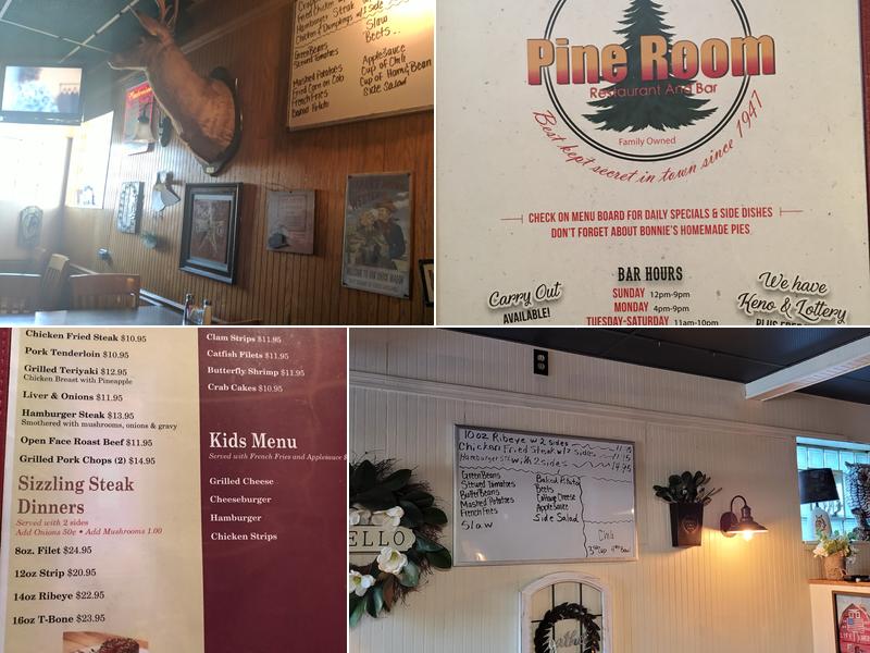 The Pine Room Menu
