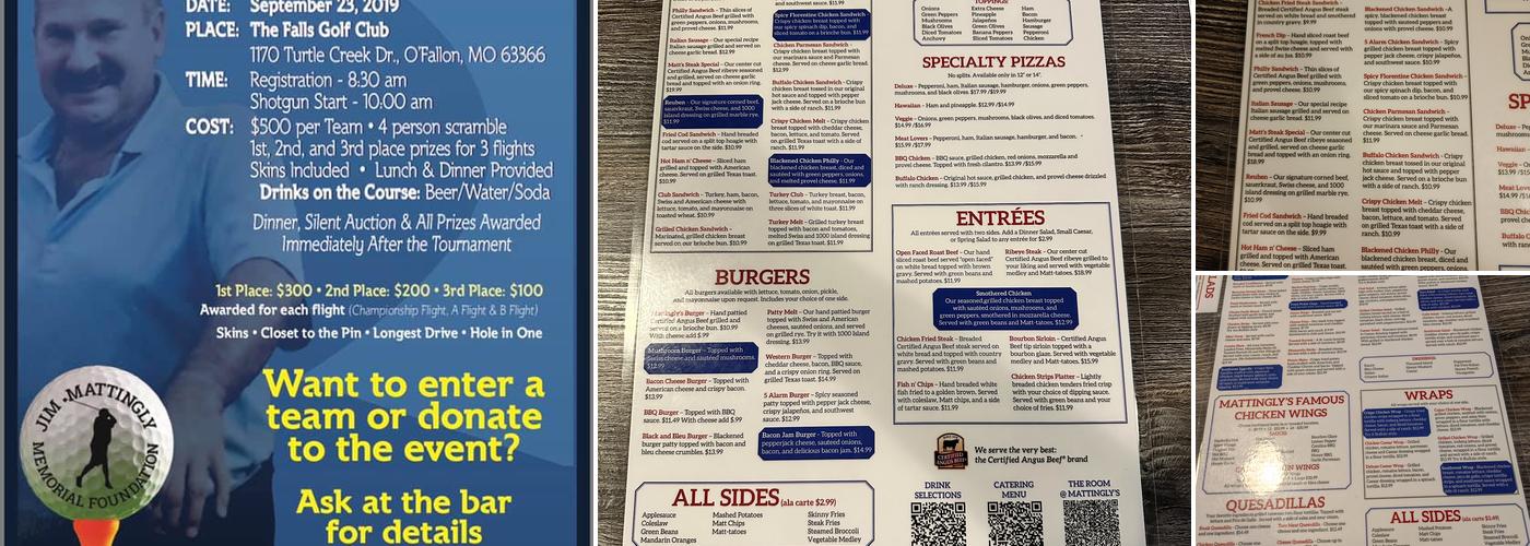 Mattingly's Sports Bar & Grill Menu