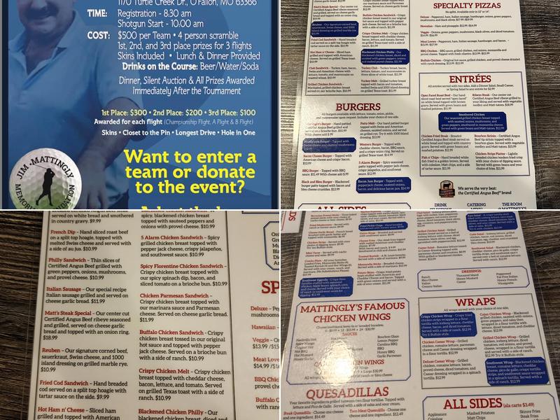 Mattingly's Sports Bar & Grill Menu