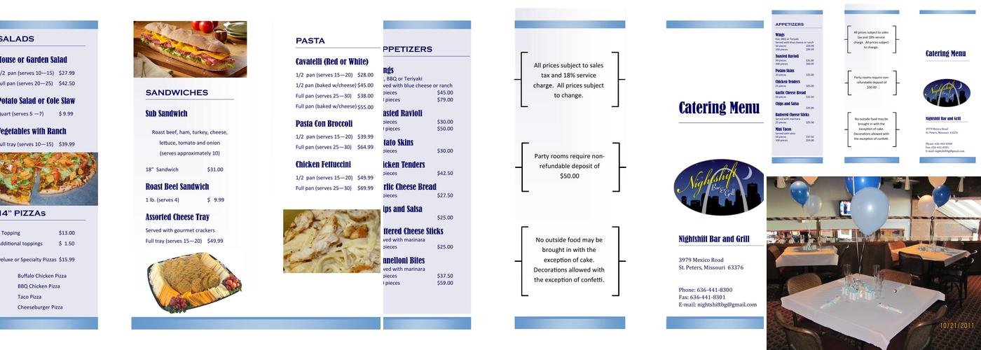 Nightshift Bar and Grill Menu