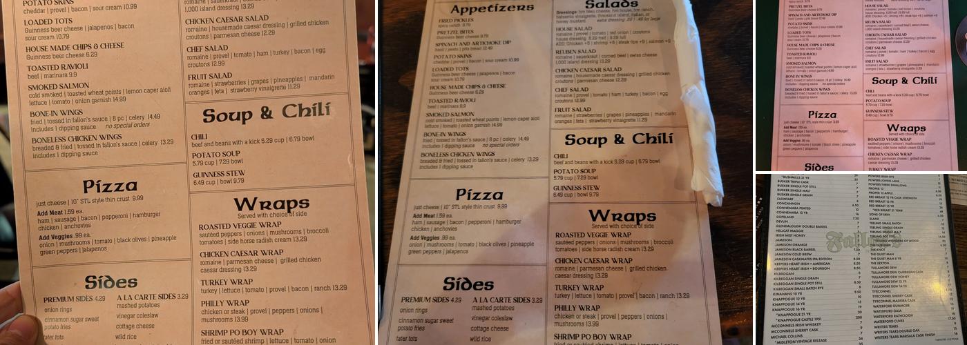 Fallon's Bar & Grill Menu