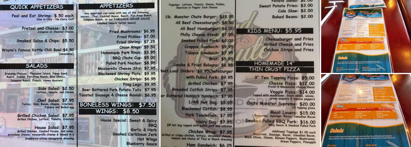 3rd Chute Bar & Grill Menu