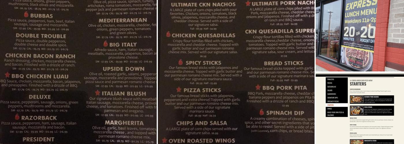 La Torcia Brick Oven Pizza - Poplar Bluff Menu