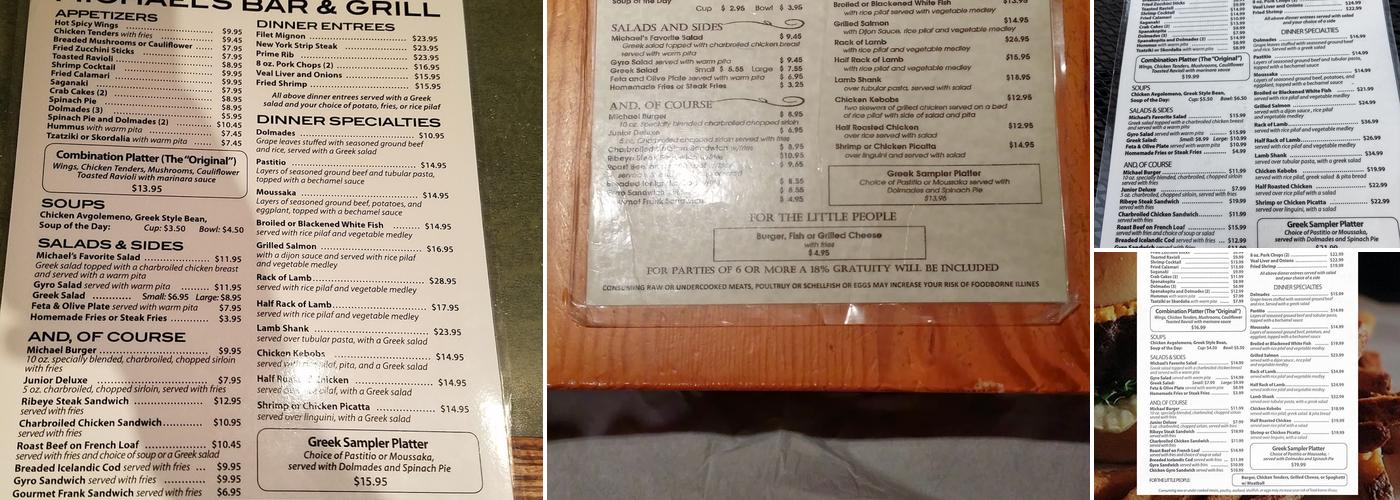 Michael's Bar & Grill Menu