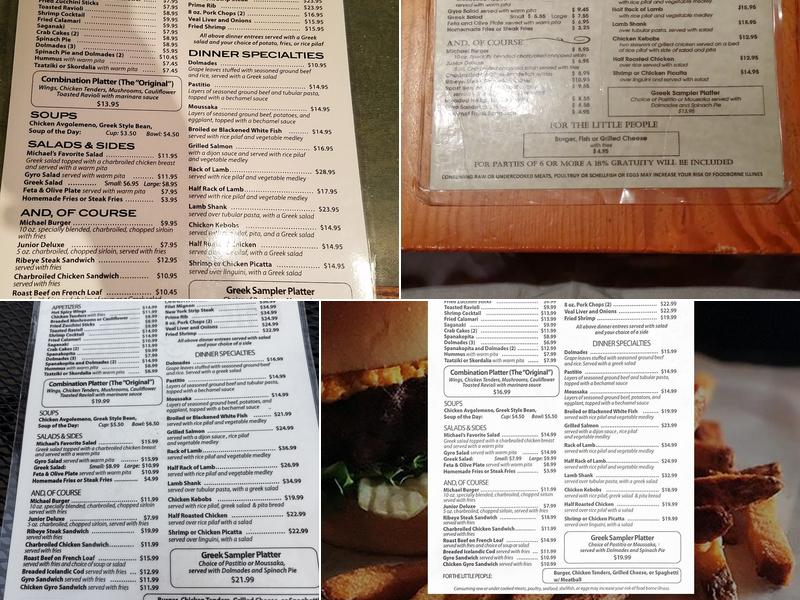 Michael's Bar & Grill Menu