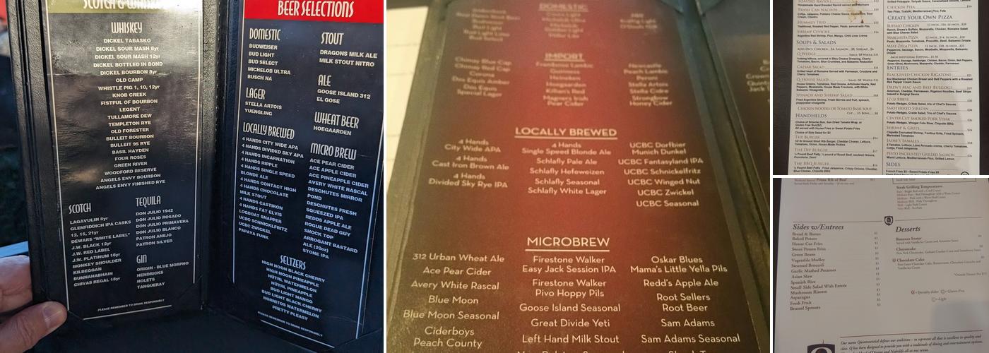 Quintessential Dining & Nightlife Menu