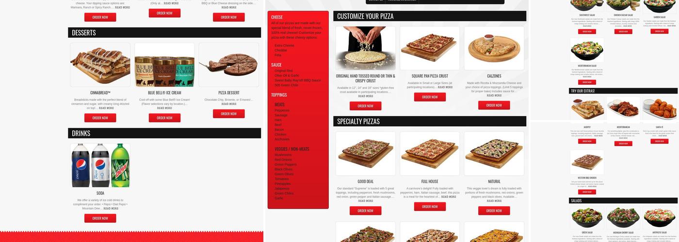 Blackjack Pizza & Salads Menu