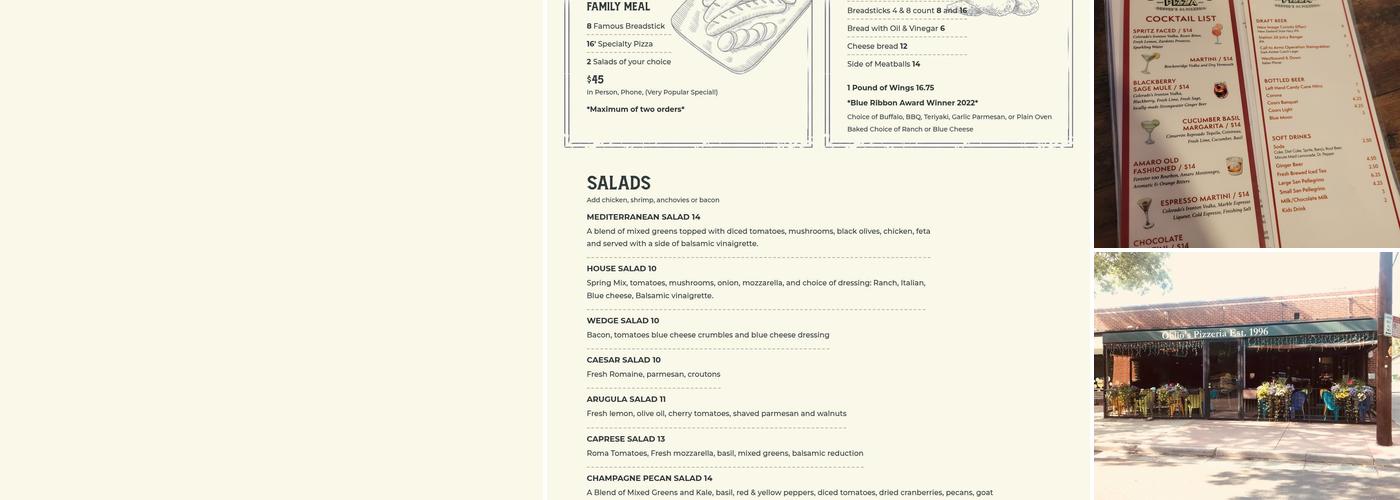 Oblio's Menu