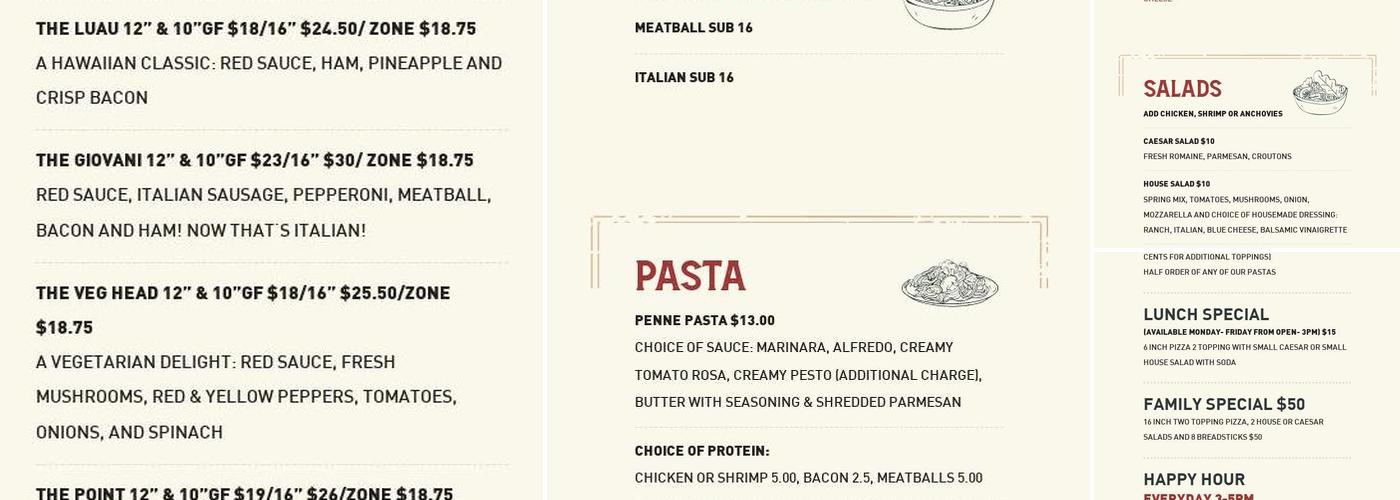 Oblio's Menu