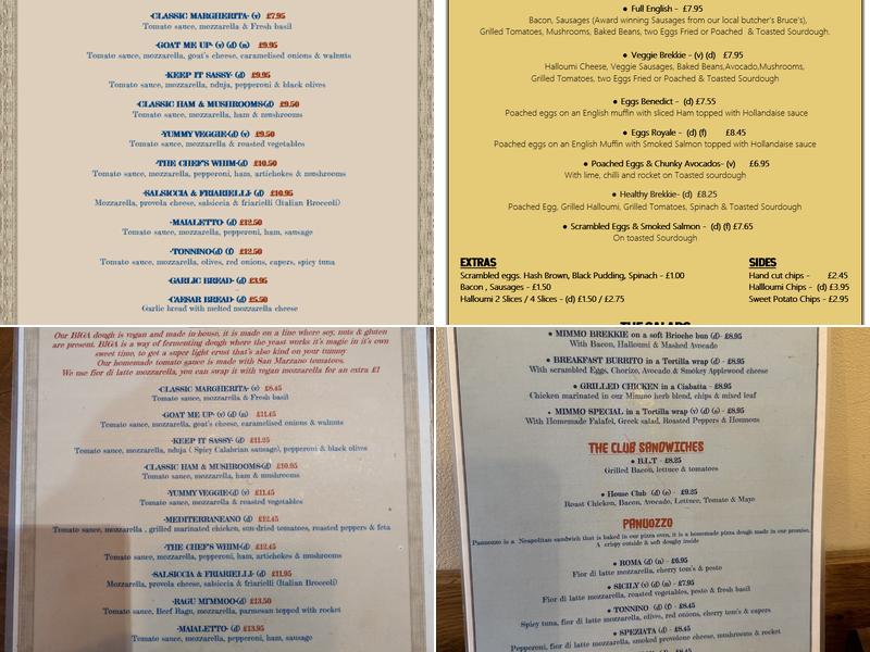 Cafe Mimmo & Pizza Menu