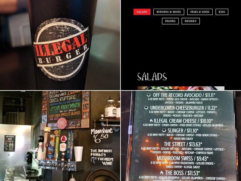 Illegal Burger Writer Square Menu