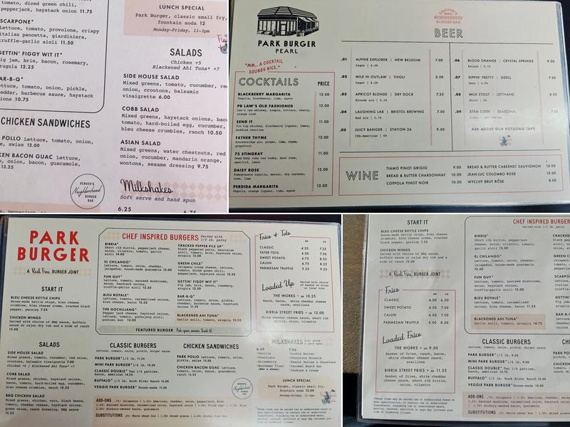 Park Burger - Pearl Menu