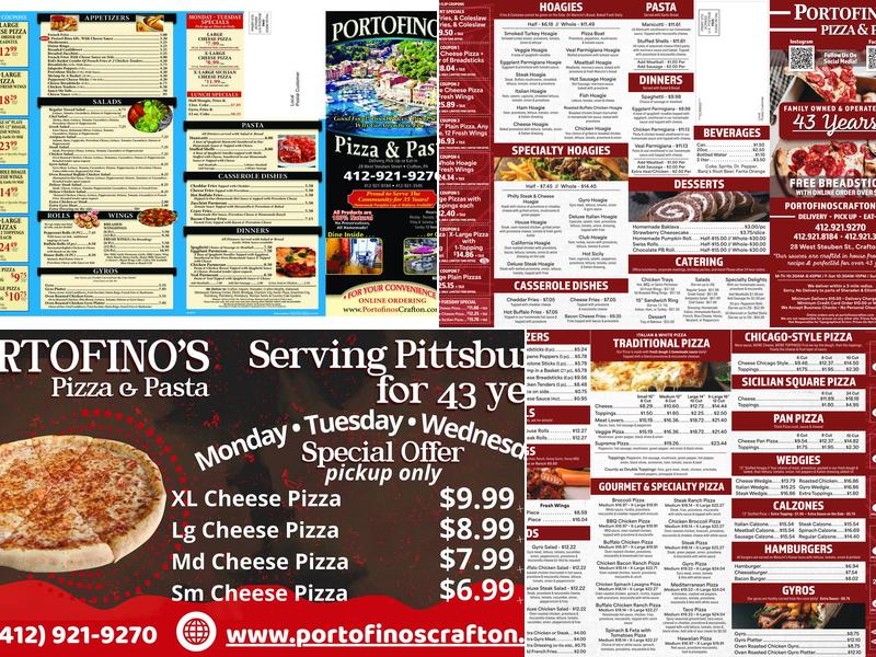 Portofino's Pizza & Pasta Menu