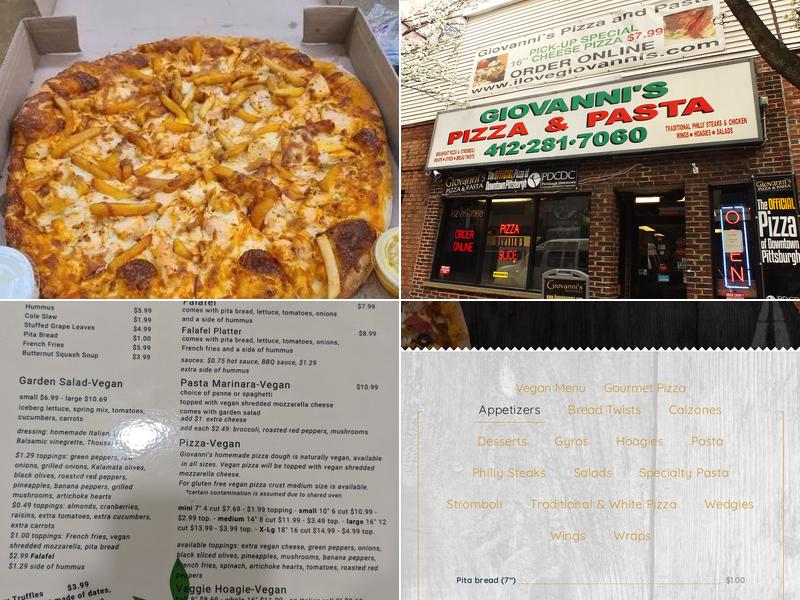 Giovanni's Pizza & Pasta Menu