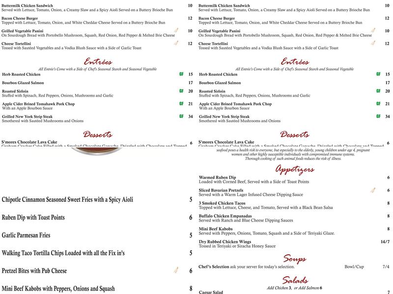 River Side Cafe Menu