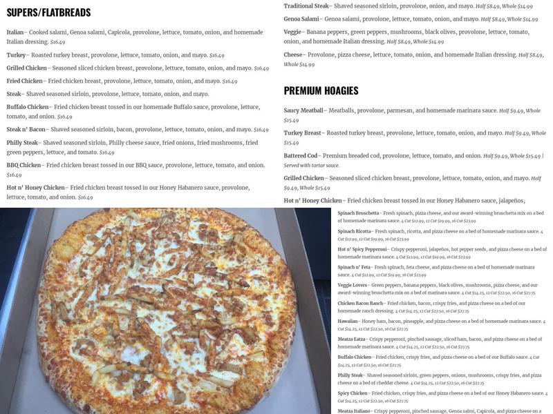 Mandy's Pizza Menu