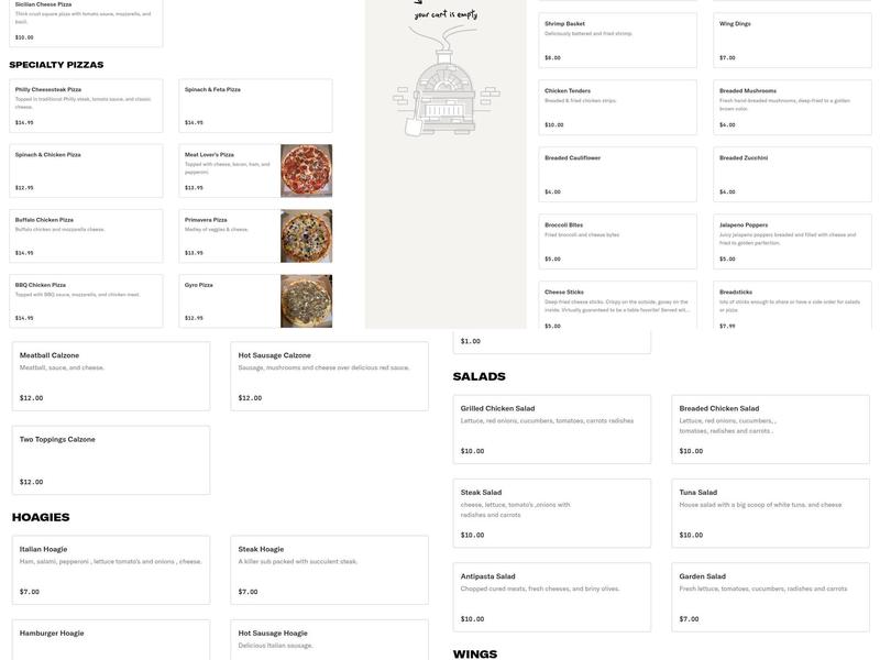 Ron's Pizza Palace Menu