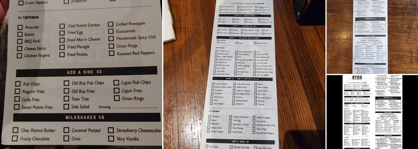 Stack'd Oakland Menu