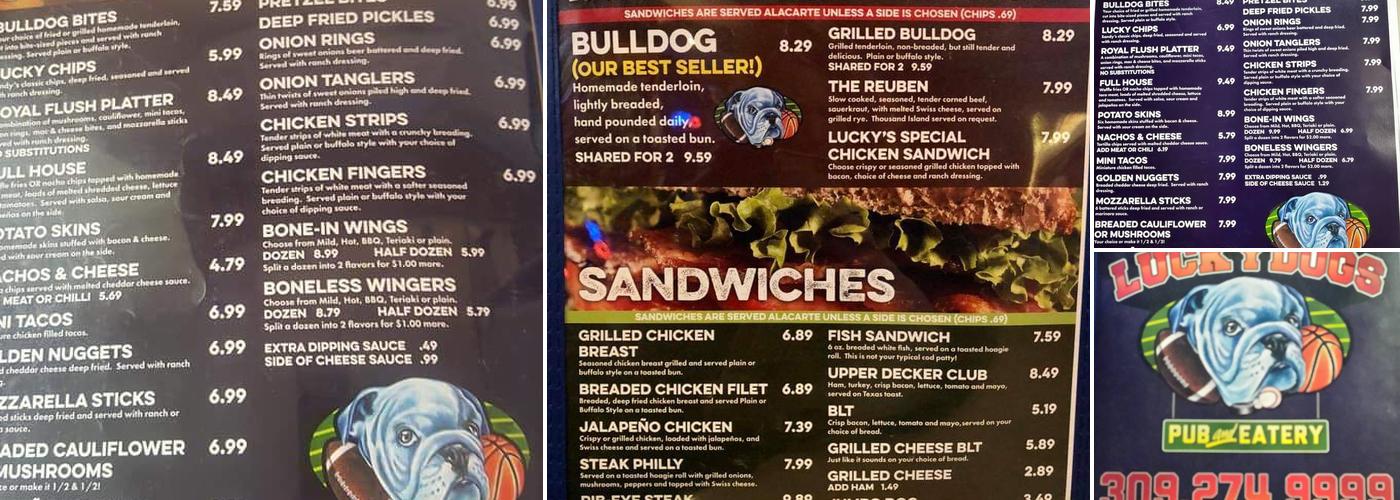 Lucky Dog's Pub & Eatery Menu